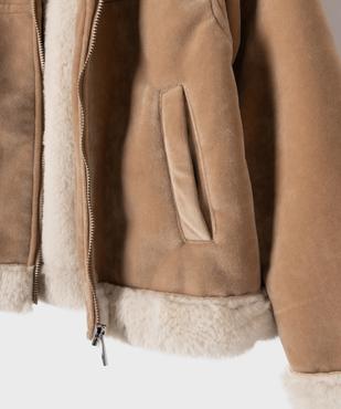 Veste aviateur en velours et fourrure imitation fille vue4 - GEMO (ENFANT) - GEMO