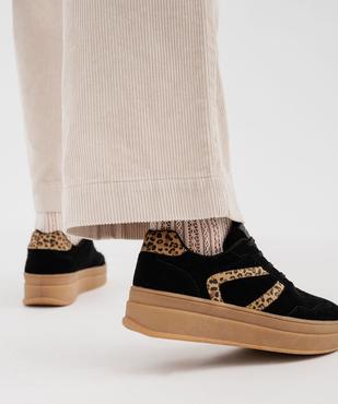 Baskets dessus cuir avec patchs léopard femme - Camps United vue1 - CAMPS - GEMO