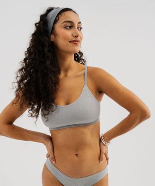Brassière en maille côtelée avec fines bretelles vue1 - GEMO(HOMWR FEM) - GEMO