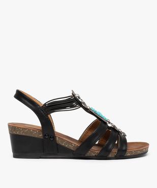 Sandales femme à talon dessus uni orné de perles et métal vue1 - GEMO(URBAIN) - GEMO