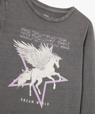 Tee-shirt manches longues imprimé à strass fille vue3 - GEMO (ENFANT) - GEMO