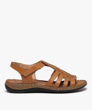 Sandales femme confort à brides multiples en cuir vue1 - GEMO (CONFORT) - GEMO