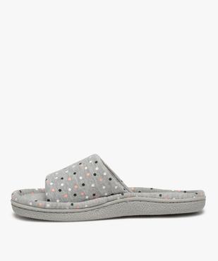 Chaussons femme mules plates en jersey imprimé vue3 - GEMO(HOMWR FEM) - GEMO