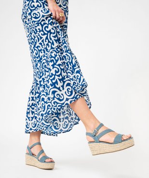 Sandales femme unies style denim avec bride à boucle vue7 - GEMO(URBAIN) - GEMO