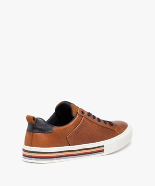 Baskets homme dessus cuir à lacets - Tanéo vue4 - TANEO - GEMO