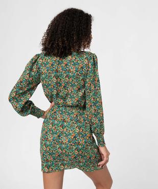 Robe femme imprimée à manches longues avec ceinture vue3 - GEMO(FEMME PAP) - GEMO