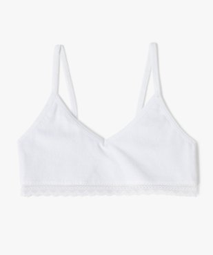Brassière à fines bretelles en maille côtelée fille vue1 - GEMO 4G FILLE - GEMO