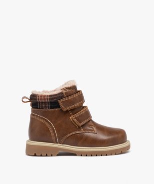 Boots fourrées chaudes à scratch et col fantaisie vue1 - PREMIER PRIX BY GEMO - GEMO