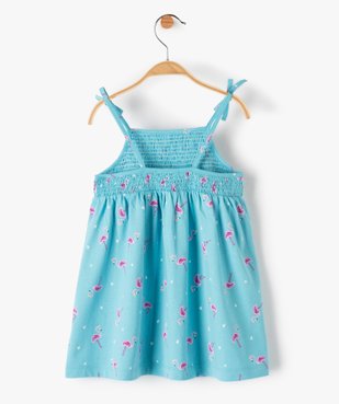 Robe bébé fille imprimée à buste smocké et fines bretelles vue3 - GEMO(BEBE DEBT) - GEMO