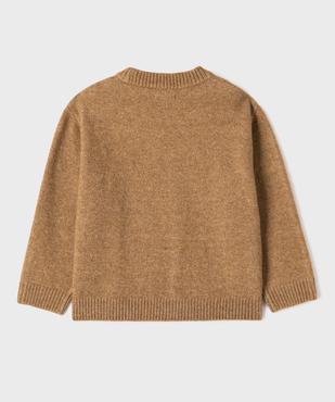 Pull à col rond en maille moelleuse et extensible garçon vue3 - GEMO (ENFANT) - GEMO