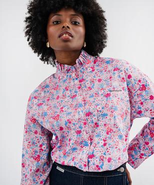 Chemise manches longues à col victorien fleurie femme - LuluCastagnette X Alizée vue1 - LULUCASTAGNETTE - GEMO