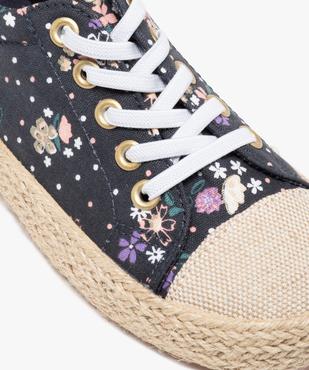 Baskets fille en toile imprimée et semelle recouverte de corde vue6 - GEMO 4G FILLE - GEMO