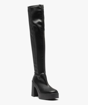 Cuissardes femme unies à talon large  vue2 - GEMO(URBAIN) - GEMO