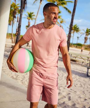 Bermuda en maille délavée au coloris unique homme vue6 - GEMO (HOMME) - GEMO
