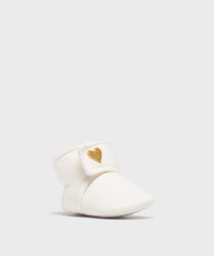 Chaussons de naissance montants en jersey à scratch bébé fille vue2 - LITTLE LOVE GEMO FOR GOOD - GEMO