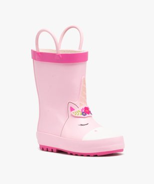 Bottes de pluie bébé fille à anses motif licorne  vue2 - GEMO (ENFANT) - GEMO