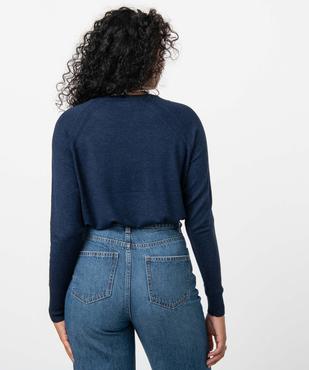 Pull femme en maille fine à large col rond vue3 - GEMO 4G FEMME - GEMO