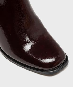 Boots vernis avec bout carré et talon flare femme - Follow Me vue6 - FOLLOW ME - GEMO