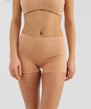 Boxer sans coutures en matière recyclée extensible femme vue1 - GEMO 4G FEMME - GEMO