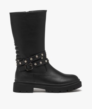 Bottes fille unies avec brides à strass et à zip vue1 - GEMO (ENFANT) - GEMO