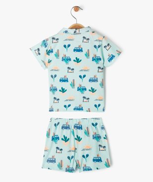 Pyjashort imprimé avec chemisette bébé garçon vue3 - GEMO 4G BEBE - GEMO