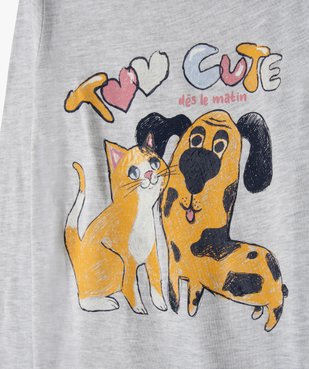 Pyjama fille avec motif chien et chat vue2 - GEMO (ENFANT) - GEMO