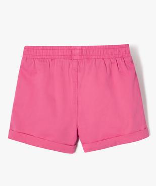 Short ample avec taille élastique en coton stretch fille vue3 - GEMO (ENFANT) - GEMO