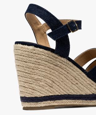 Sandales femme en denim et talon compensé en corde vue6 - GEMO(URBAIN) - GEMO