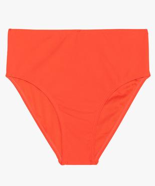 Bas de maillot de bain fille taille haute à fines côtes vue1 - GEMO (JUNIOR) - GEMO