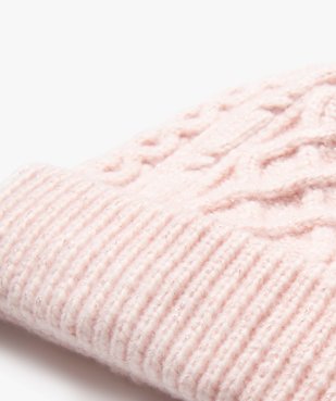 Bonnet torsadé pailleté à revers fille vue2 - GEMO 4G FILLE - GEMO