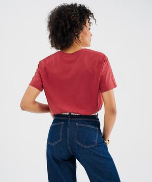 Tee-shirt manches courtes à col V en jersey de coton femme vue4 - GEMO 4G FEMME - GEMO