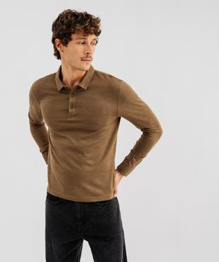 Polo maille manches longues homme vue1 - GEMO 4G HOMME - GEMO