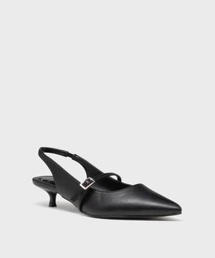 Escarpins kitten heels à bout pointu et talon ouvert femme vue2 - FOLLOW ME - GEMO