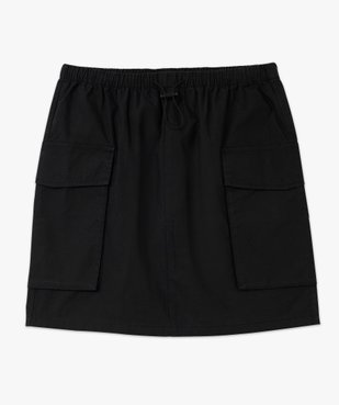 Jupe courte en toile unie avec poches cargo femme vue4 - GEMO 4G FEMME - GEMO