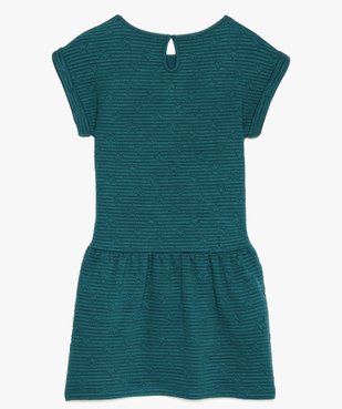 Robe fille à manches courtes en maille matelassée et motifs étoiles vue2 - GEMO (ENFANT) - GEMO