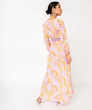 Robe longue imprimée avec col cache-coeur femme vue4 - GEMO(FEMME PAP) - GEMO