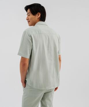 Chemise à manches courtes en lin et coton coupe regular homme vue2 - GEMO 4G HOMME - GEMO