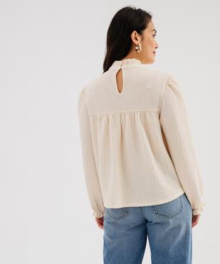 T-shirt col victorien uni femme vue3 - GEMO(FEMME PAP) - GEMO
