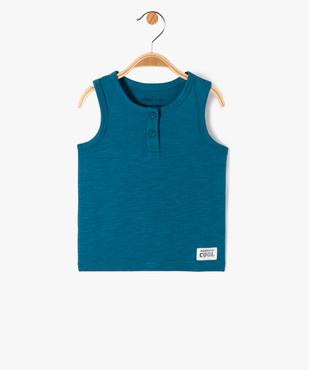 Débardeur uni avec col rond boutonné bébé garçon vue1 - GEMO(BEBE DEBT) - GEMO