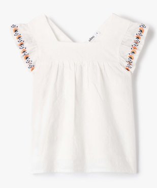 Chemise fille à manches courtes avec volants brodés vue1 - GEMO (ENFANT) - GEMO