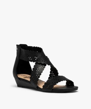 Sandales femme à brides perforées et talon fermé vue2 - GEMO (CASUAL) - GEMO
