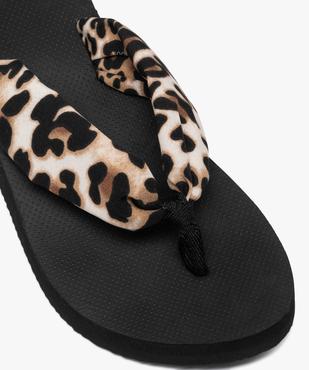 Tongs à talon compensé et bride textile femme vue6 - GEMO (PLAGE) - GEMO