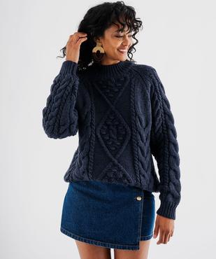 Pull torsadé à col montant femme - LuluCastagnette vue1 - LULUCASTAGNETTE - GEMO