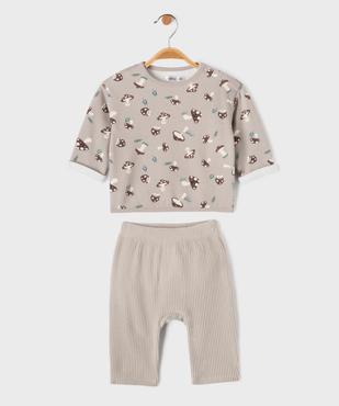 Ensemble 2 pièces sweat + pantalon côtelé bébé vue1 - GEMO(BB COUCHE) - GEMO