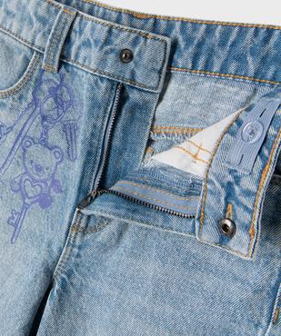 Jean straight en coton imprimé fille vue2 - GEMO (ENFANT) - GEMO