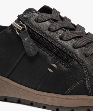 Derbies femme confort dessus uni à zip et à lacets - Softrelax vue6 - SOFTRELAX - GEMO