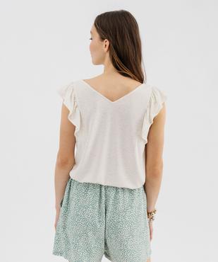 Tee-shirt sans manches pailleté et volanté femme vue3 - GEMO(FEMME PAP) - GEMO