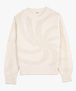 Pull col rond en maille ajourée femme vue4 - GEMO(FEMME PAP) - GEMO