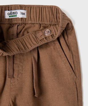 Pantalon en lin et coton avec taille ajustable bébé garçon vue2 - GEMO 4G BEBE - GEMO