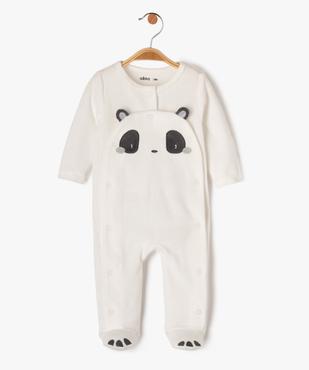 Pyjama velours motif panda ouverture devant  bébé vue1 - GEMO 4G BEBE - GEMO